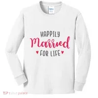 Happily Married For Life Kids Long Sleeve Shirt thumb 0