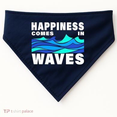 Happiness Comes In Waves USA-Made Doggie Bandana