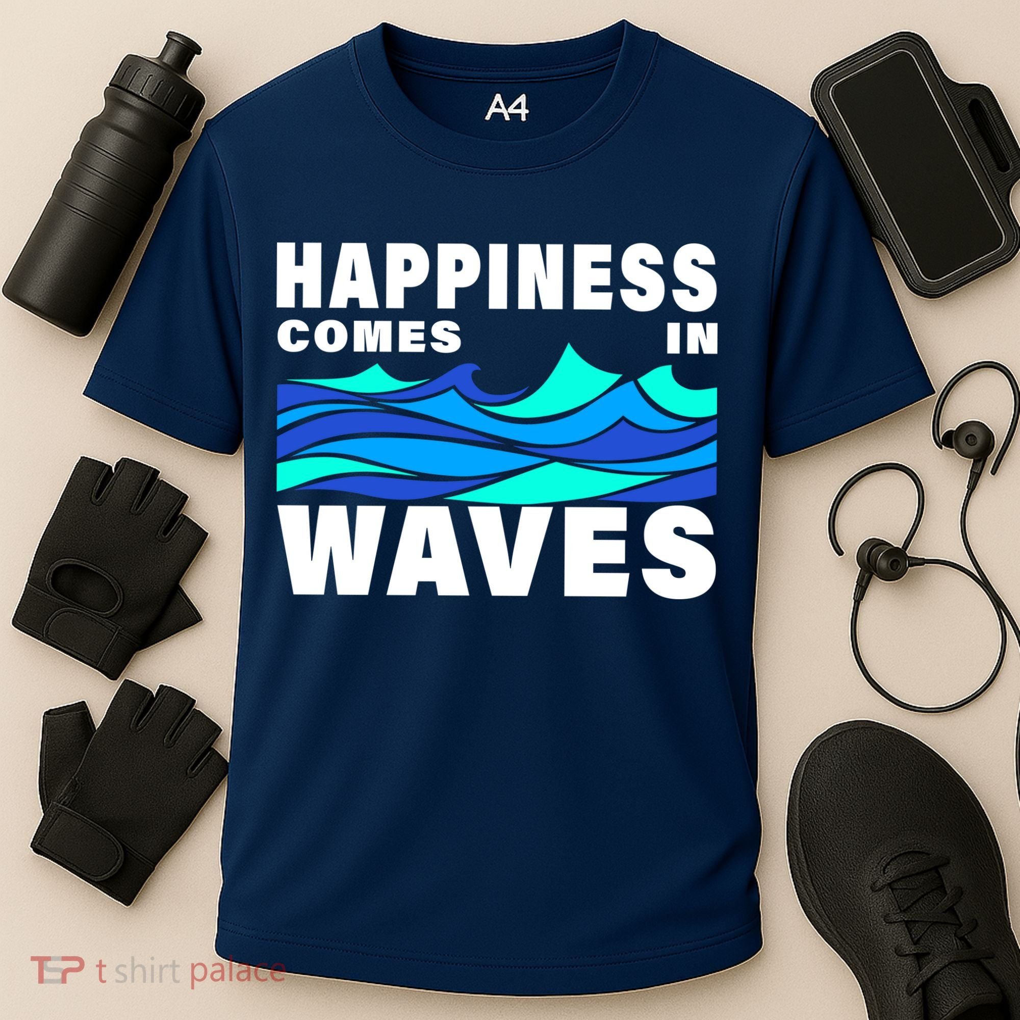 Happiness Comes In Waves Cooling Performance Crew T-Shirt