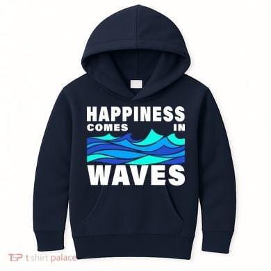 Happiness Comes In Waves Kids Hoodie