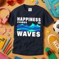 Happiness Comes In Waves Kids T-Shirt thumb 3