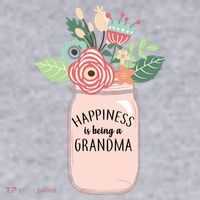 Happiness Is Being A Grandma Flower Women's Racerback Cropped Tank thumb 2