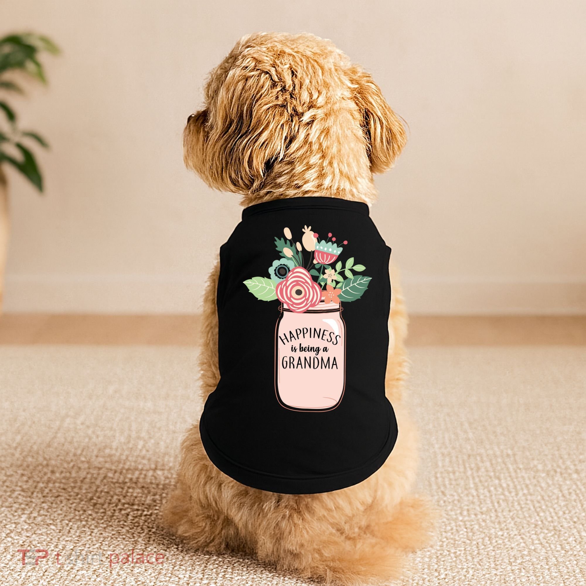 Happiness Is Being A Grandma Flower Doggie Tank