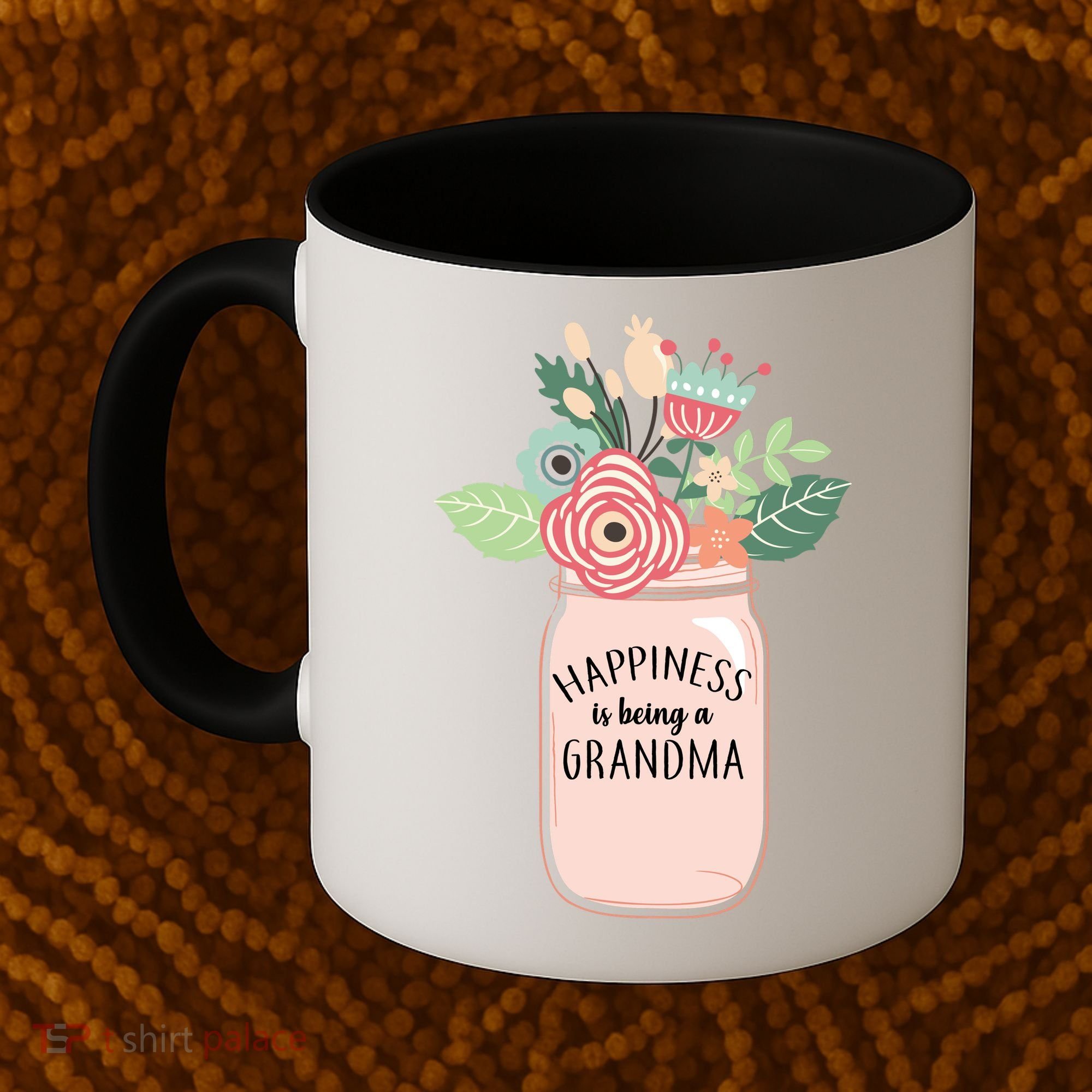 Happiness Is Being A Grandma Flower Coffee Mug