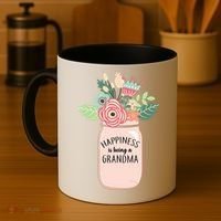 Happiness Is Being A Grandma Flower Coffee Mug thumb 4