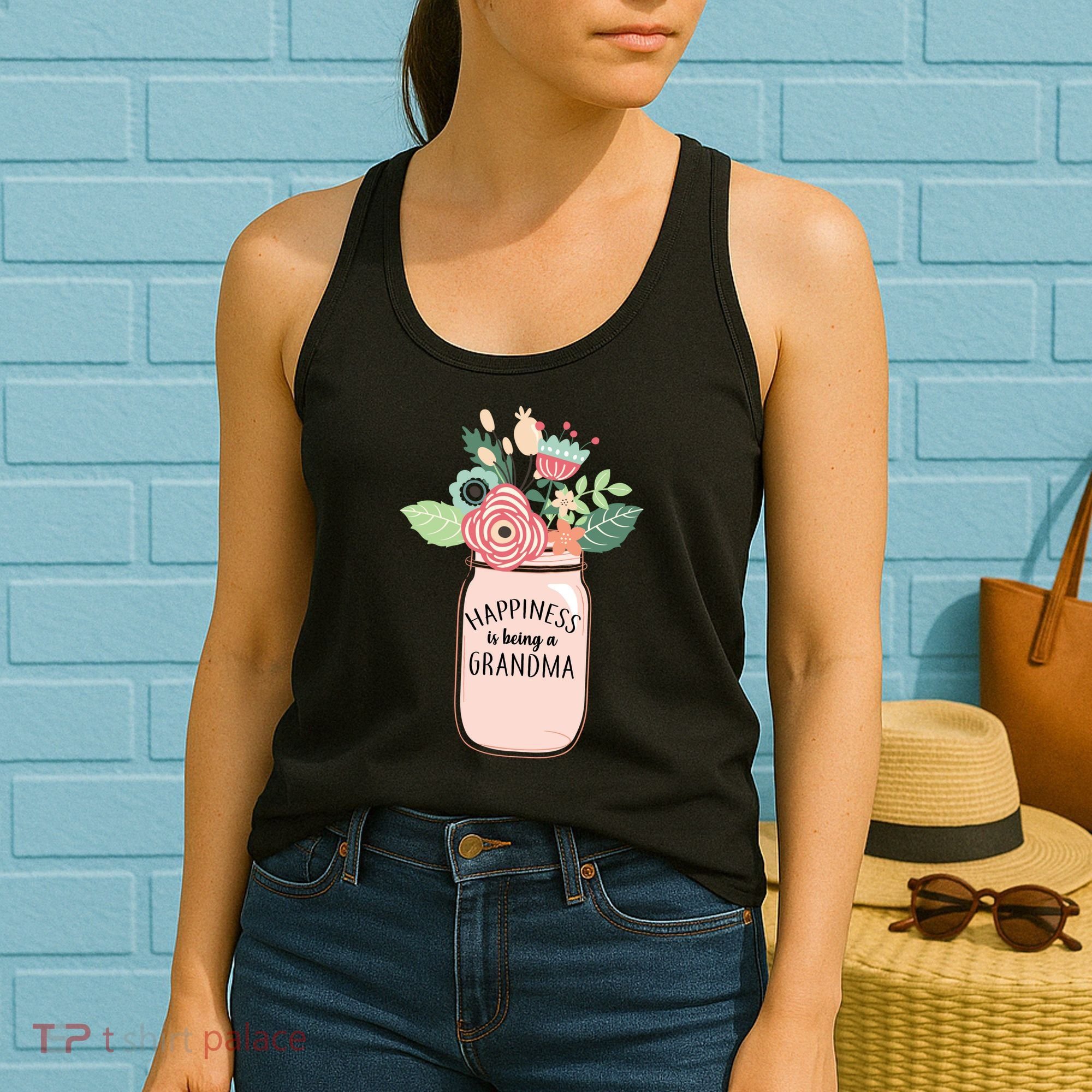 Happiness Is Being A Grandma Flower Women's Tank Top