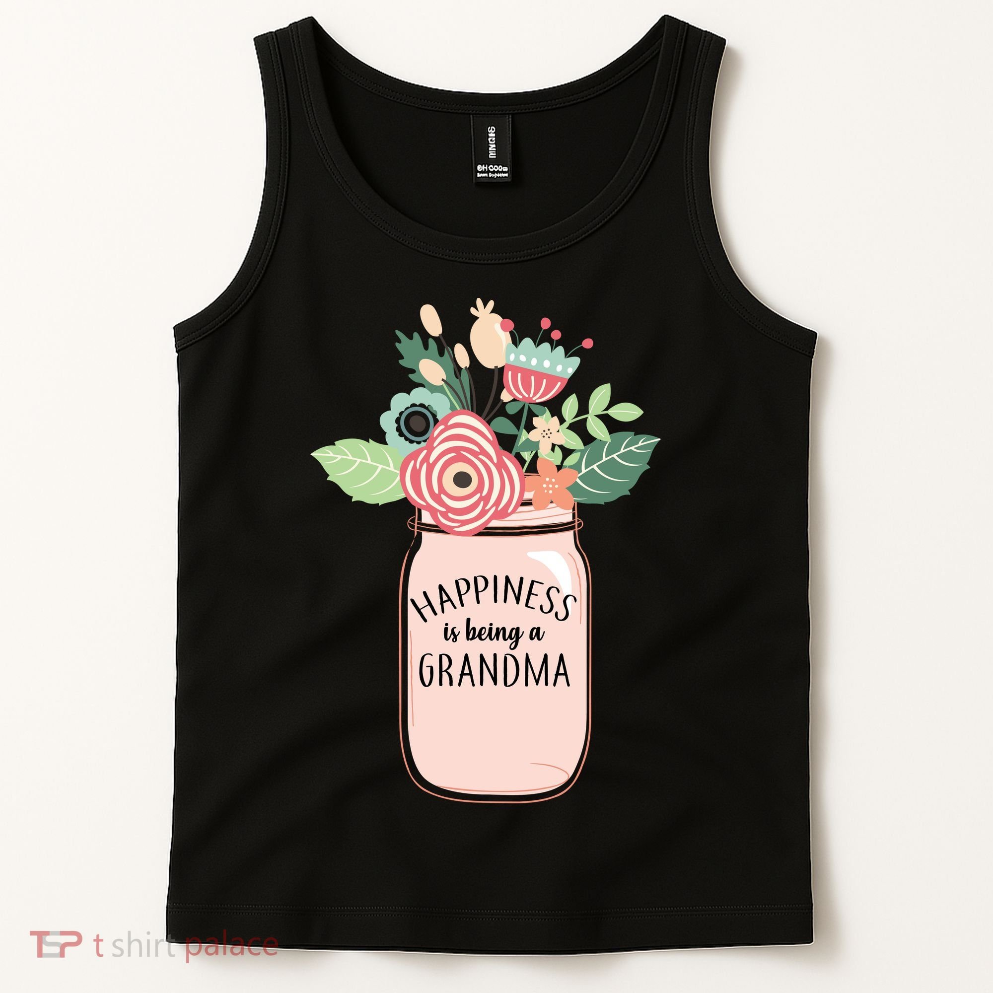 Happiness Is Being A Grandma Flower Tank Top