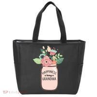 Happiness Is Being A Grandma Flower Tote Bag thumb 0