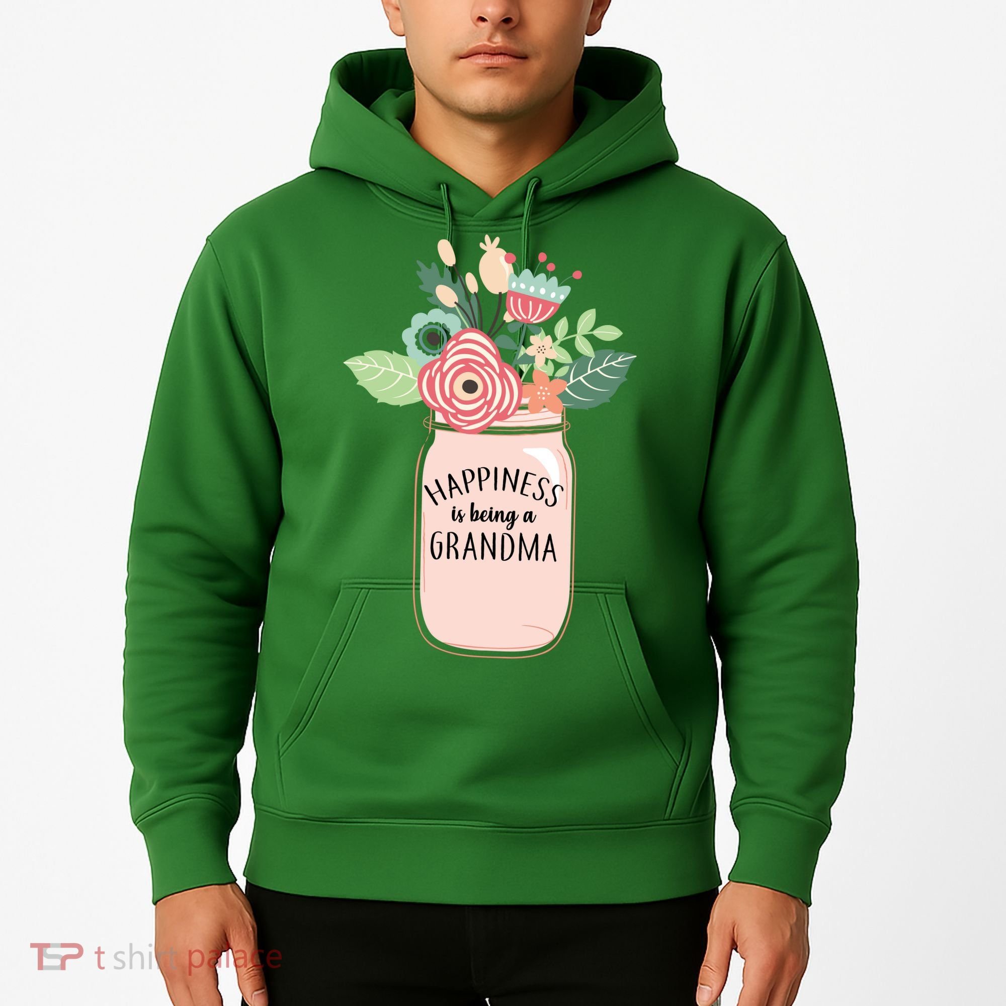 Happiness Is Being A Grandma Flower Hoodie