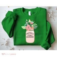 Happiness Is Being A Grandma Flower Sweatshirt thumb 2
