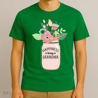 Happiness Is Being A Grandma Flower T-Shirt thumb 3
