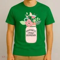 Happiness Is Being A Grandma Flower T-Shirt thumb 3