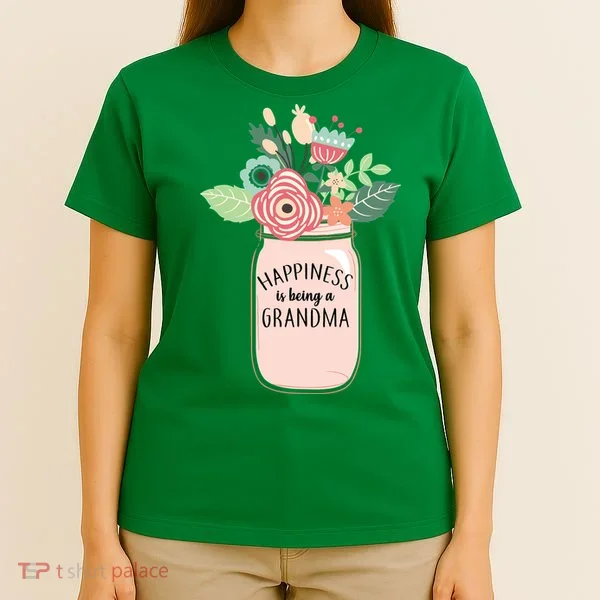 Happiness Is Being A Grandma Flower T-Shirt