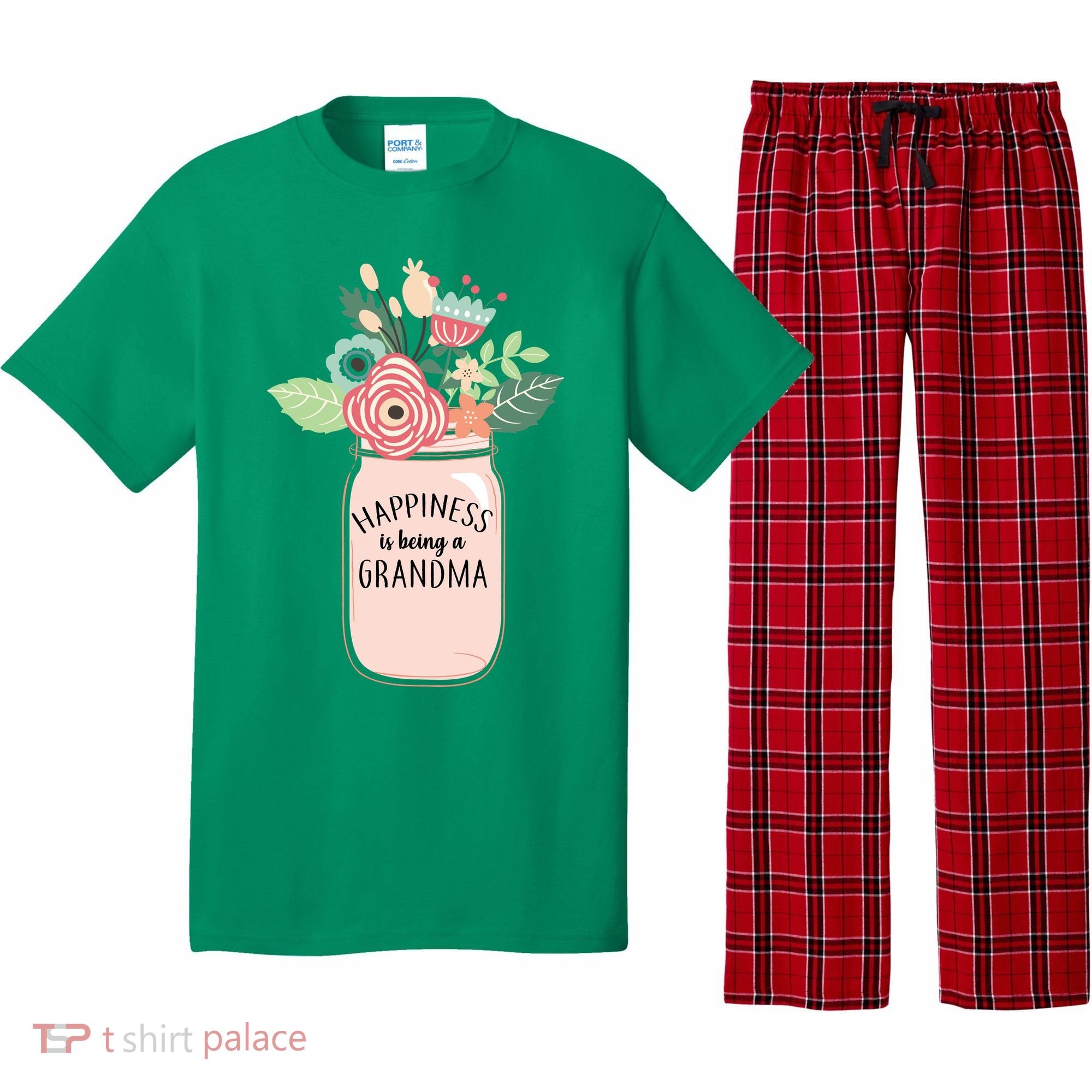 Happiness Is Being A Grandma Flower Pajama Set