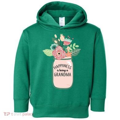 Happiness Is Being A Grandma Flower Toddler Hoodie