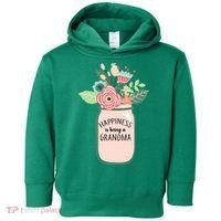 Happiness Is Being A Grandma Flower Toddler Hoodie thumb 0