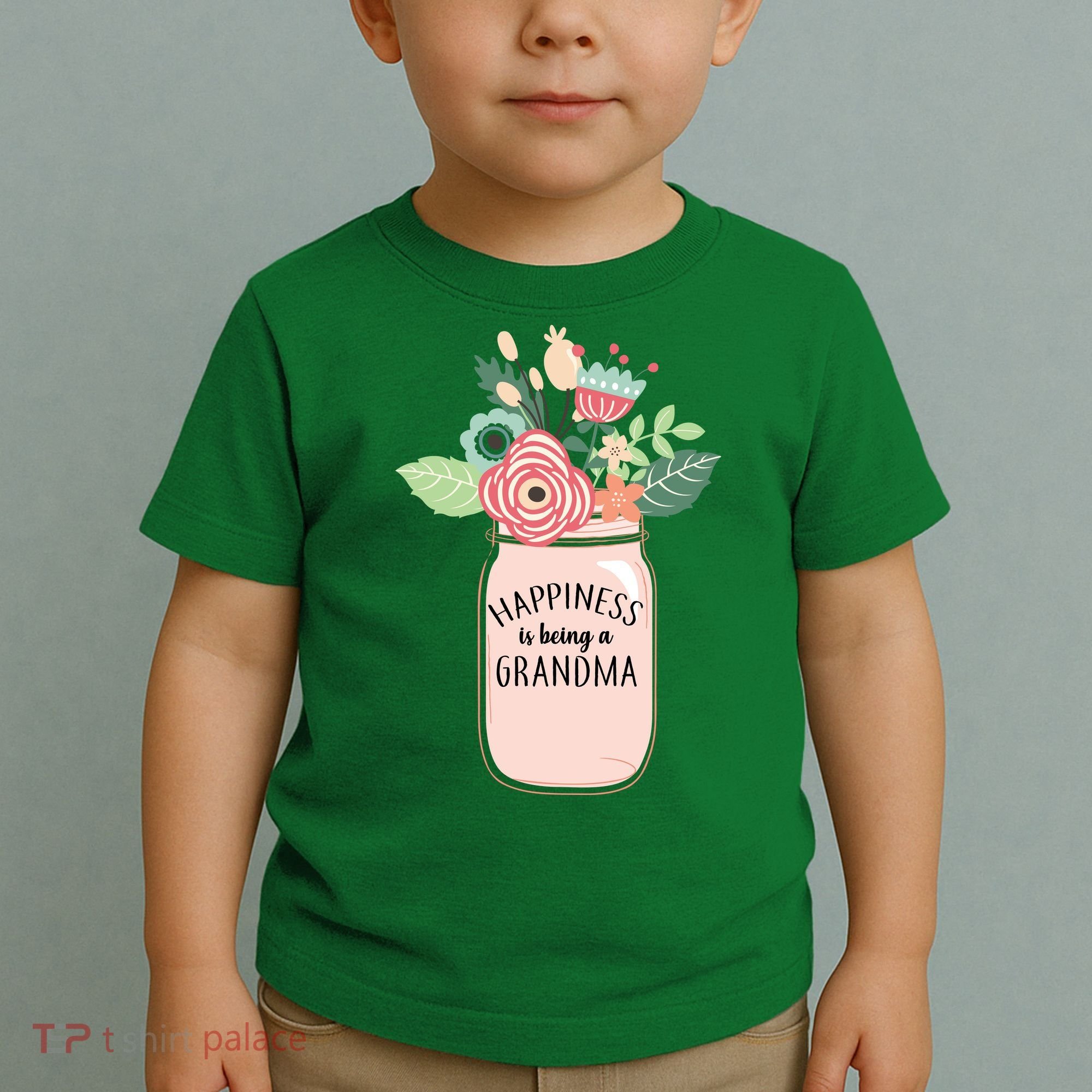 Happiness Is Being A Grandma Flower Toddler T-Shirt
