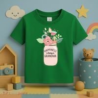 Happiness Is Being A Grandma Flower Toddler T-Shirt thumb 3