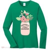 Happiness Is Being A Grandma Flower Women's Long Sleeve Shirt thumb 0