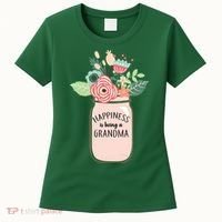 Happiness Is Being A Grandma Flower Women's T-Shirt thumb 0
