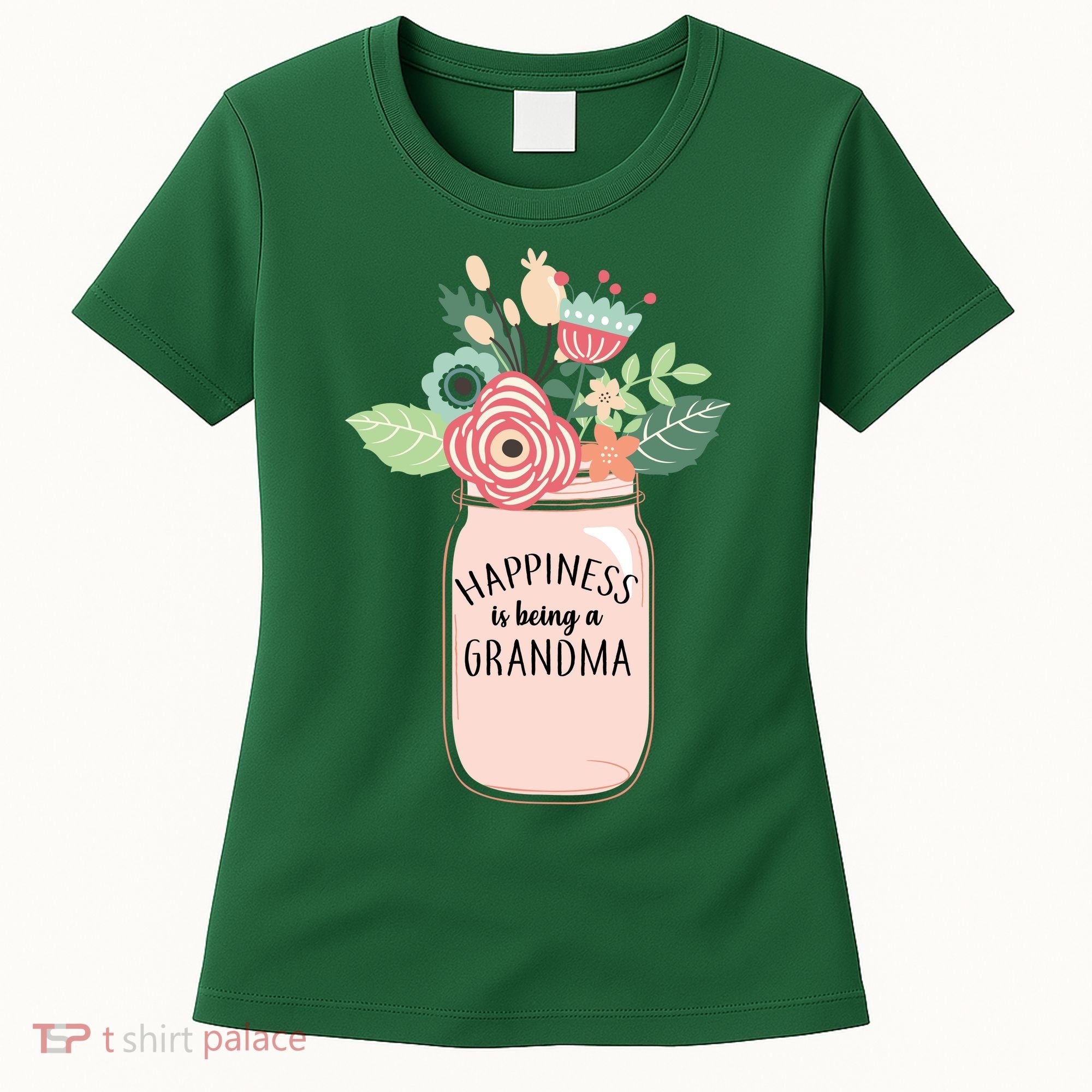 Happiness Is Being A Grandma Flower Women's T-Shirt