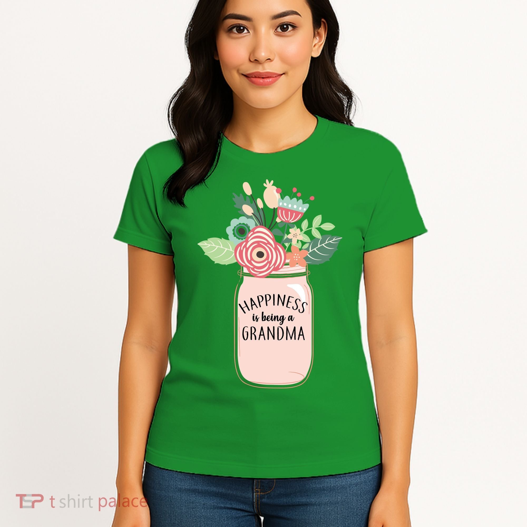 Happiness Is Being A Grandma Flower Women's T-Shirt