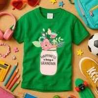 Happiness Is Being A Grandma Flower Kids T-Shirt thumb 3