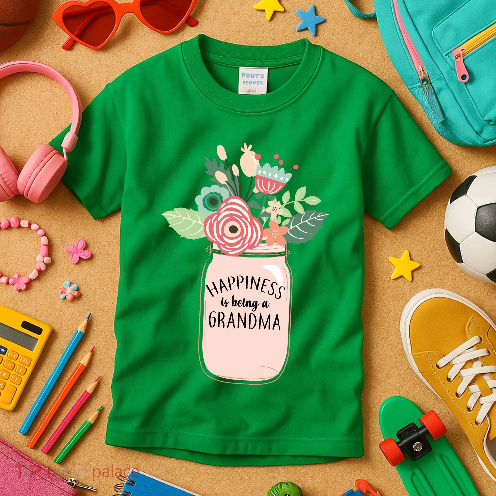 Happiness Is Being A Grandma Flower Kids T-Shirt