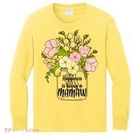 Happiness Is Being A Mamaw Kids Long Sleeve Shirt thumb 0