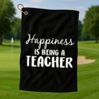 Happiness Is Being A Teacher Golf Towel thumb 1
