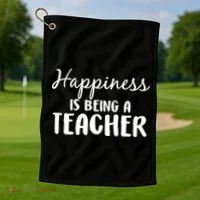 Happiness Is Being A Teacher Golf Towel thumb 1