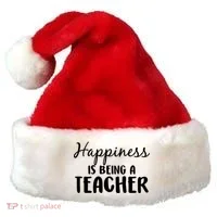 Happiness Is Being A Teacher Santa Hat thumb 0