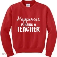 Happiness Is Being A Teacher Kids Sweatshirt thumb 0