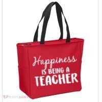 Happiness Is Being A Teacher Tote Bag thumb 2