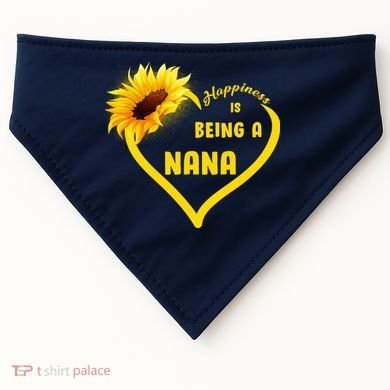 Happiness Is Being Called Nana Sunflower USA-Made Doggie Bandana