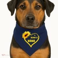 Happiness Is Being Called Nana Sunflower USA-Made Doggie Bandana thumb 1