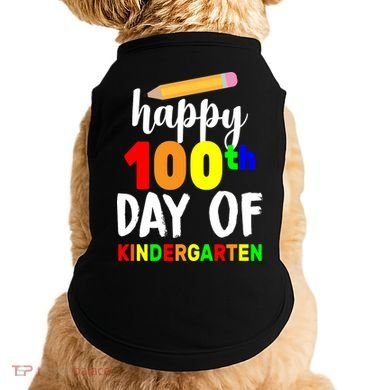 Happy 100th Day Of Kindergarten Pencil Doggie Tank