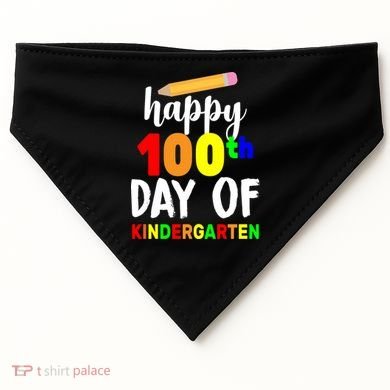 Happy 100th Day Of Kindergarten Pencil USA-Made Doggie Bandana