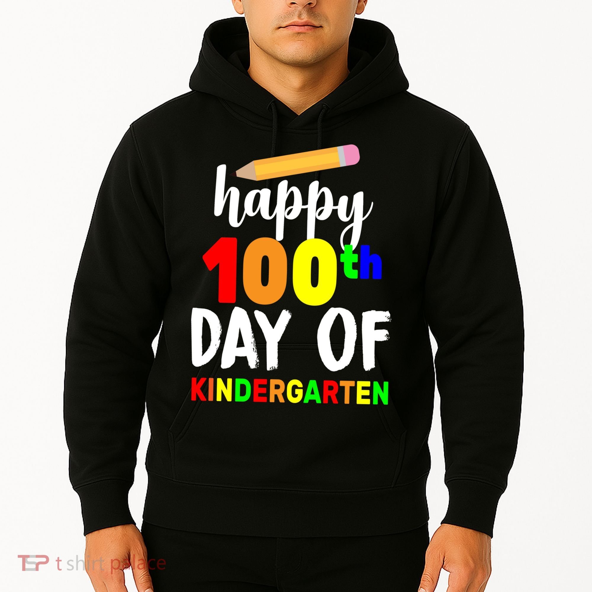Happy 100th Day Of Kindergarten Pencil Hoodie