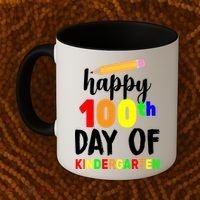 Happy 100th Day Of Kindergarten Pencil Coffee Mug thumb 2