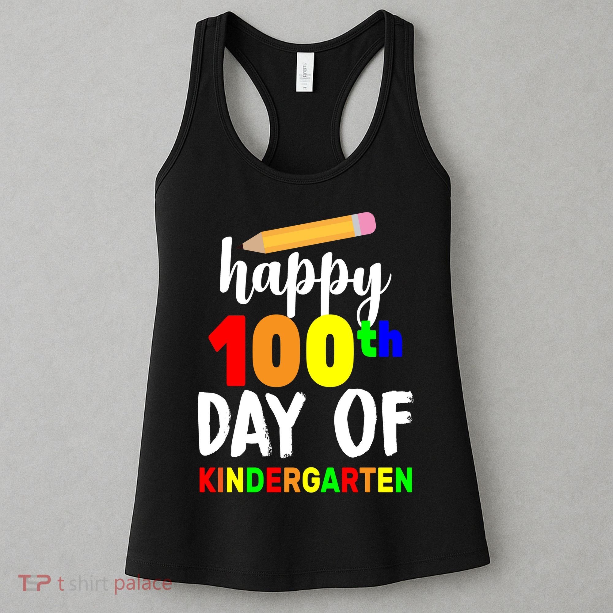 Happy 100th Day Of Kindergarten Pencil Women's Tank Top