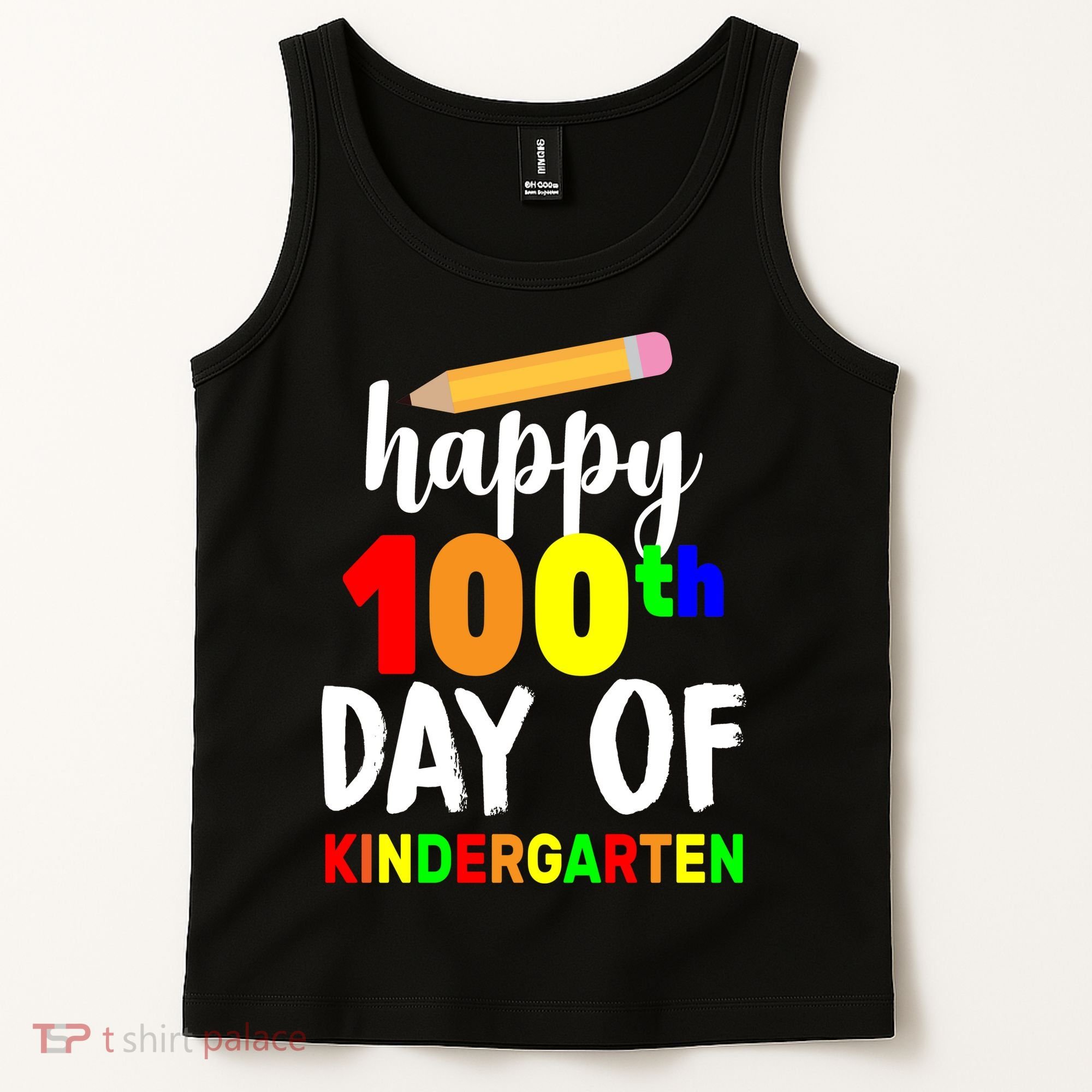 Happy 100th Day Of Kindergarten Pencil Tank Top
