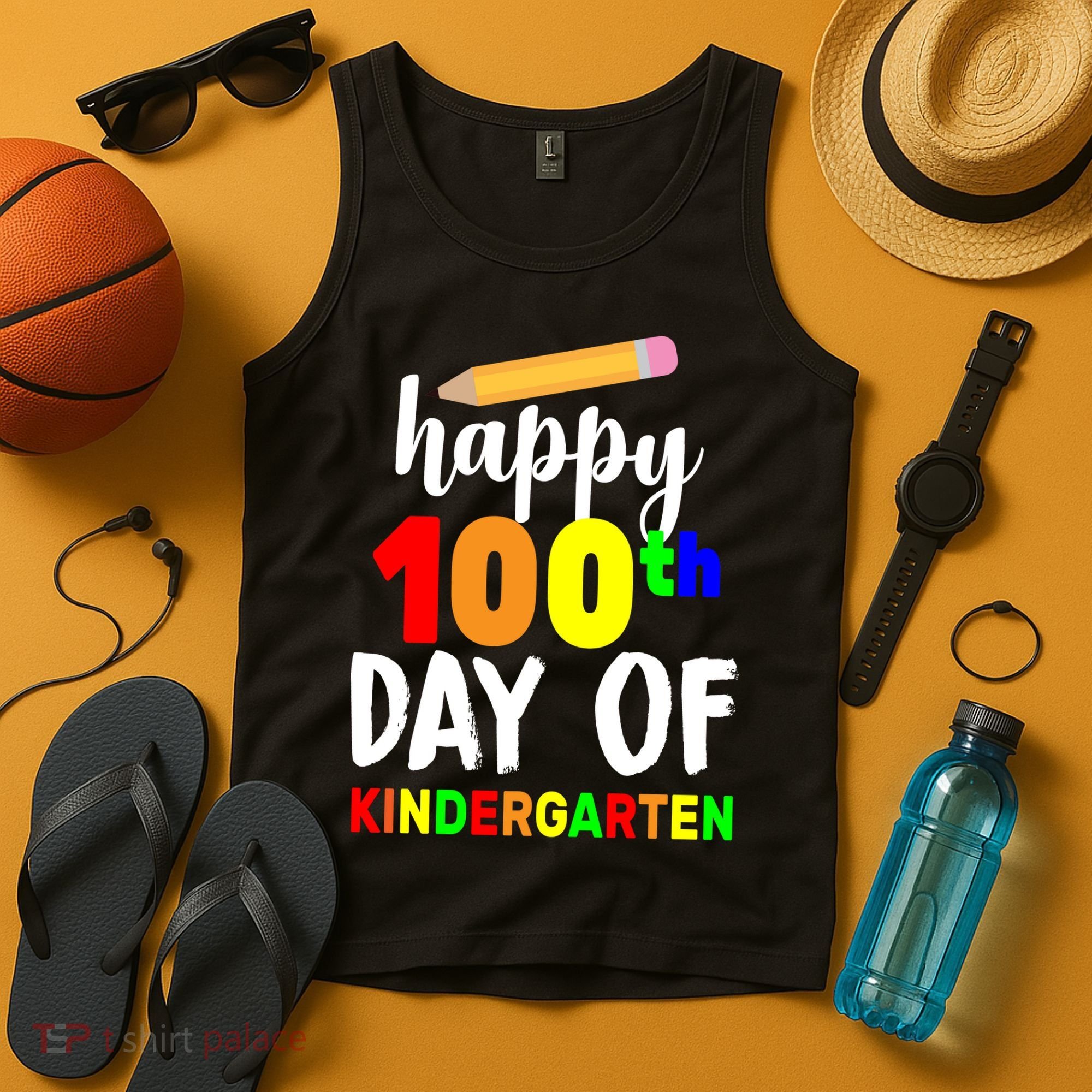 Happy 100th Day Of Kindergarten Pencil Tank Top