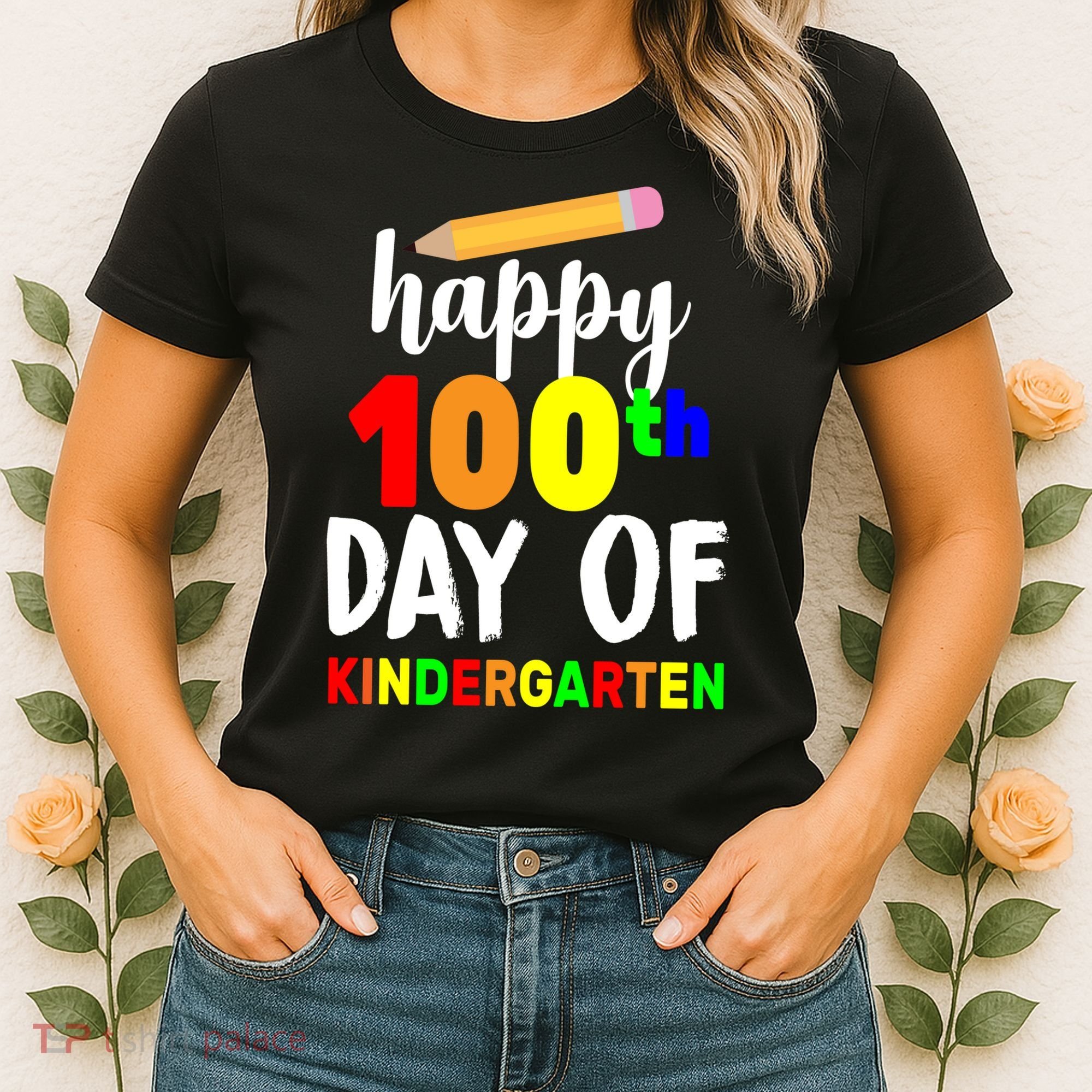 Happy 100th Day Of Kindergarten Pencil Women's T-Shirt