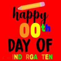 Happy 100th Day Of Kindergarten Pencil Santa Hat thumb 1