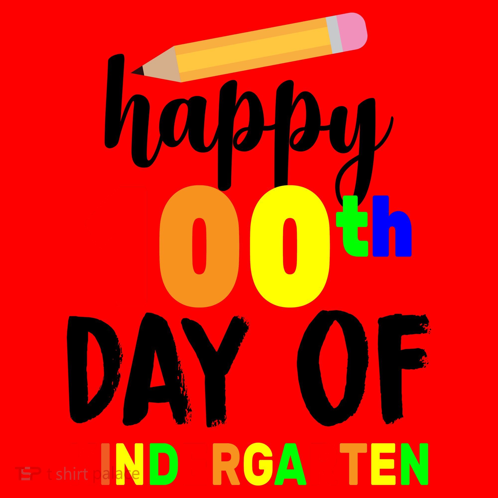 Happy 100th Day Of Kindergarten Pencil Santa Hat