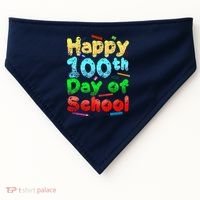 Happy 100th Day of School USA-Made Doggie Bandana thumb 0