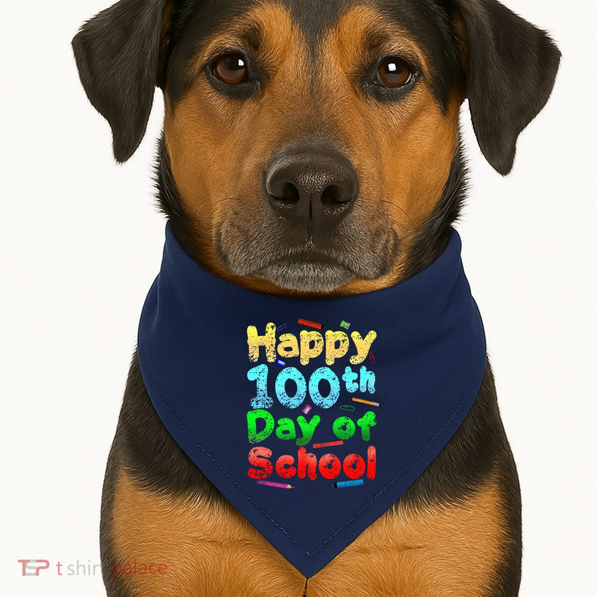 Happy 100th Day of School USA-Made Doggie Bandana