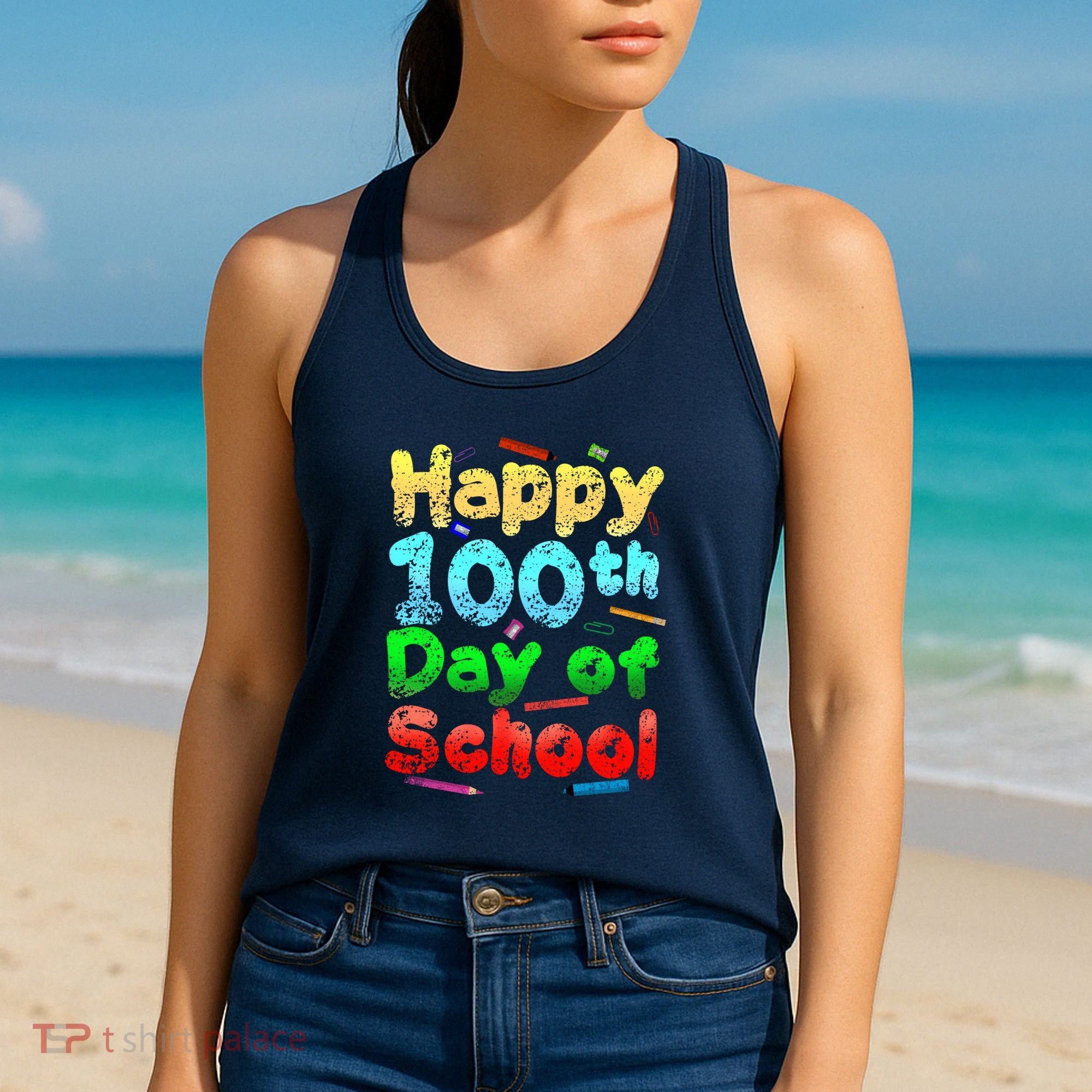 Happy 100th Day of School Women's Tank Top