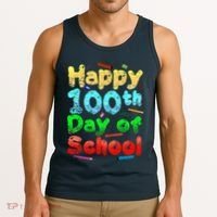 Happy 100th Day of School Tank Top thumb 3